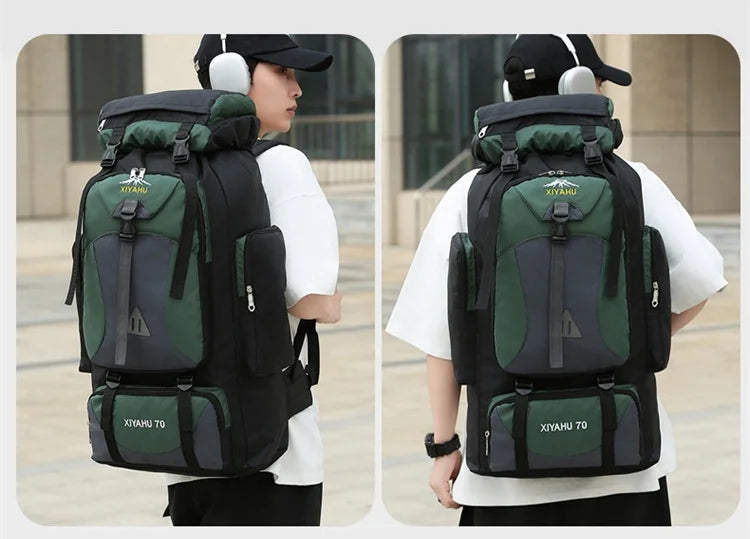 70L Outdoor Hiking Mountaineering Bag Large Capacity Waterproof Sports Travel Backpack Men Women Camping Climbing Bags Rucksack