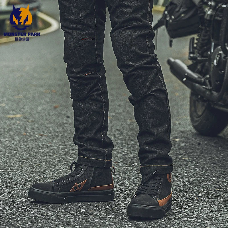 Boots for Motorcyclist Man Wear-Resistant Men and Momen For 4 Season Botas De Moto Motorcycle Shoes Riding boots Breathable