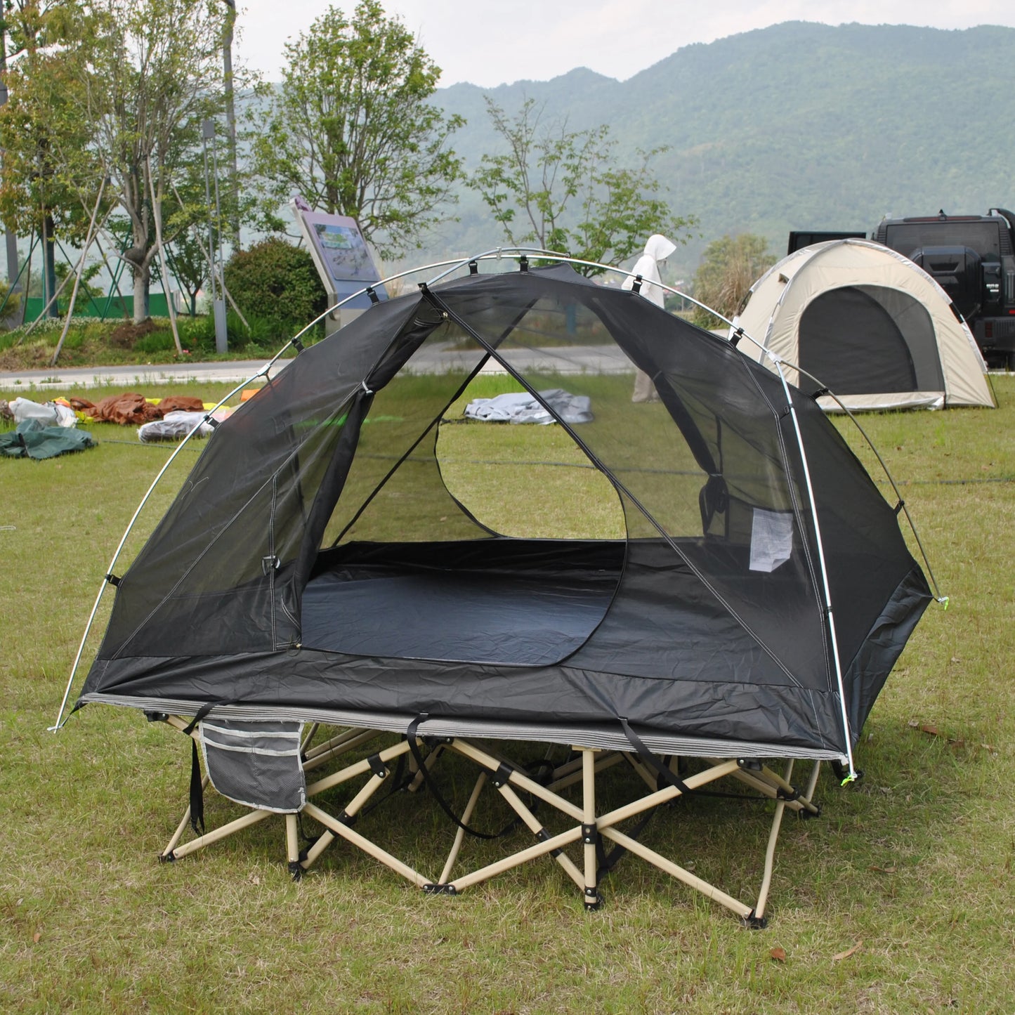 Ultralight 2 Person Backpacking Tent Can Be Used As Cot Bed Tent or Bikepacking Tent, Light Weight Cot Tent Not Include Bed