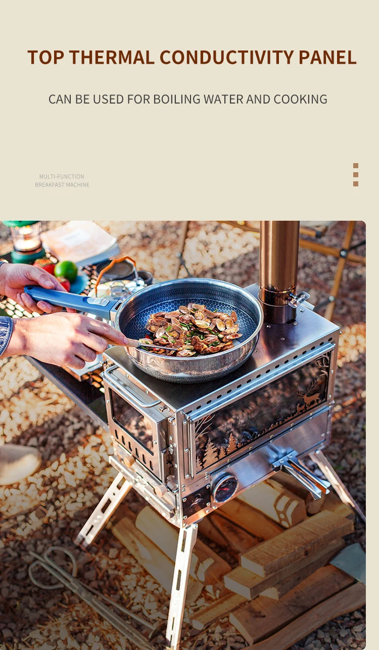 Firewood Stove Tent Heater Wood Furance Pellet Stove Brazier Grill Outdoor Camping Stove Portable Tent Heating Drawer Oven New