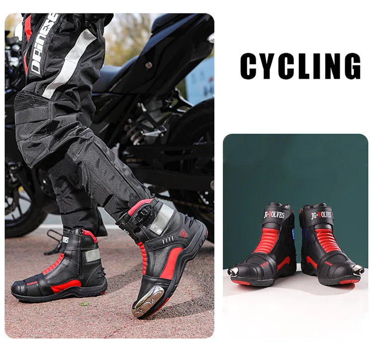 New Motorcycle Boots Men Women Outdoor Riding Anti-slip Winters Sneakers Shoes Bicycle Mountain Racing Road Speed Autumn