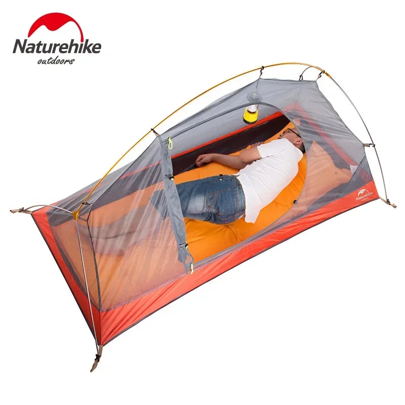 Naturehike Cycling Tent 1 Person Ultralight Backpacking Tent Outdoor Double Layer Fishing Beach Travel Hiking Camping Tent