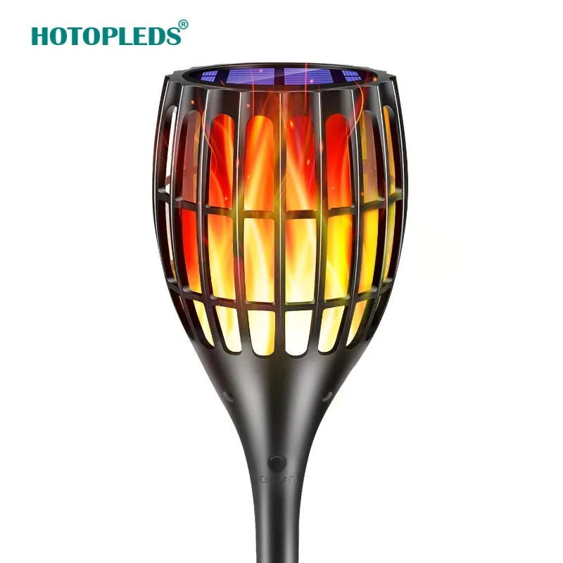 96LED Outdoor Solar Light Vertical Flame Torch Flickering Waterproof Garden Landscape Decorative ProjectionLawn Path Yard Patio