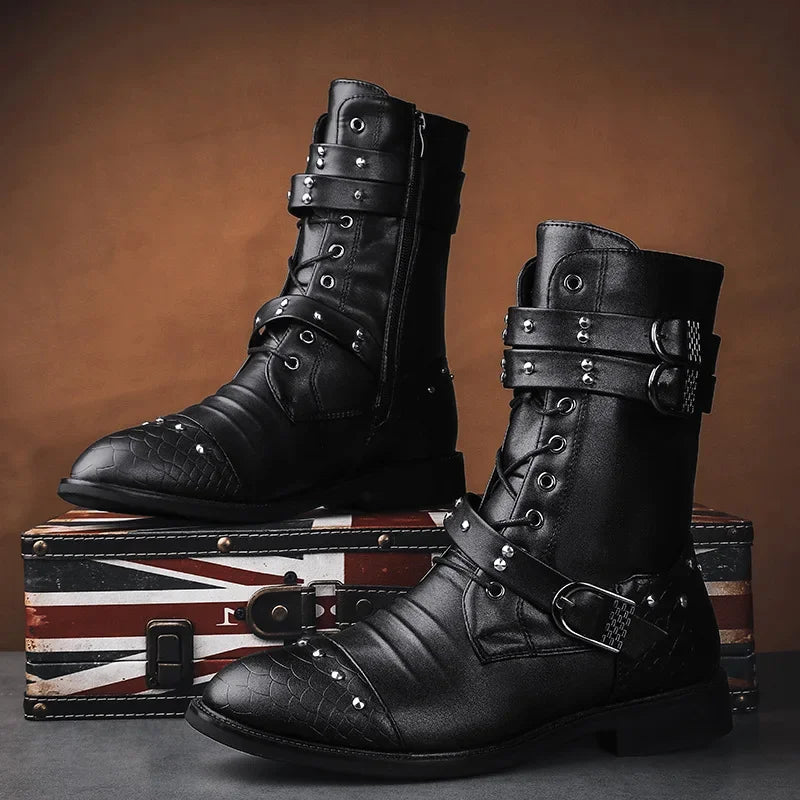 2024 New Mid Barrel  Boots Honorary Boots Motorcycle Men's Performance Boots motorcycle shoes botas moto 37-45size moto shoes