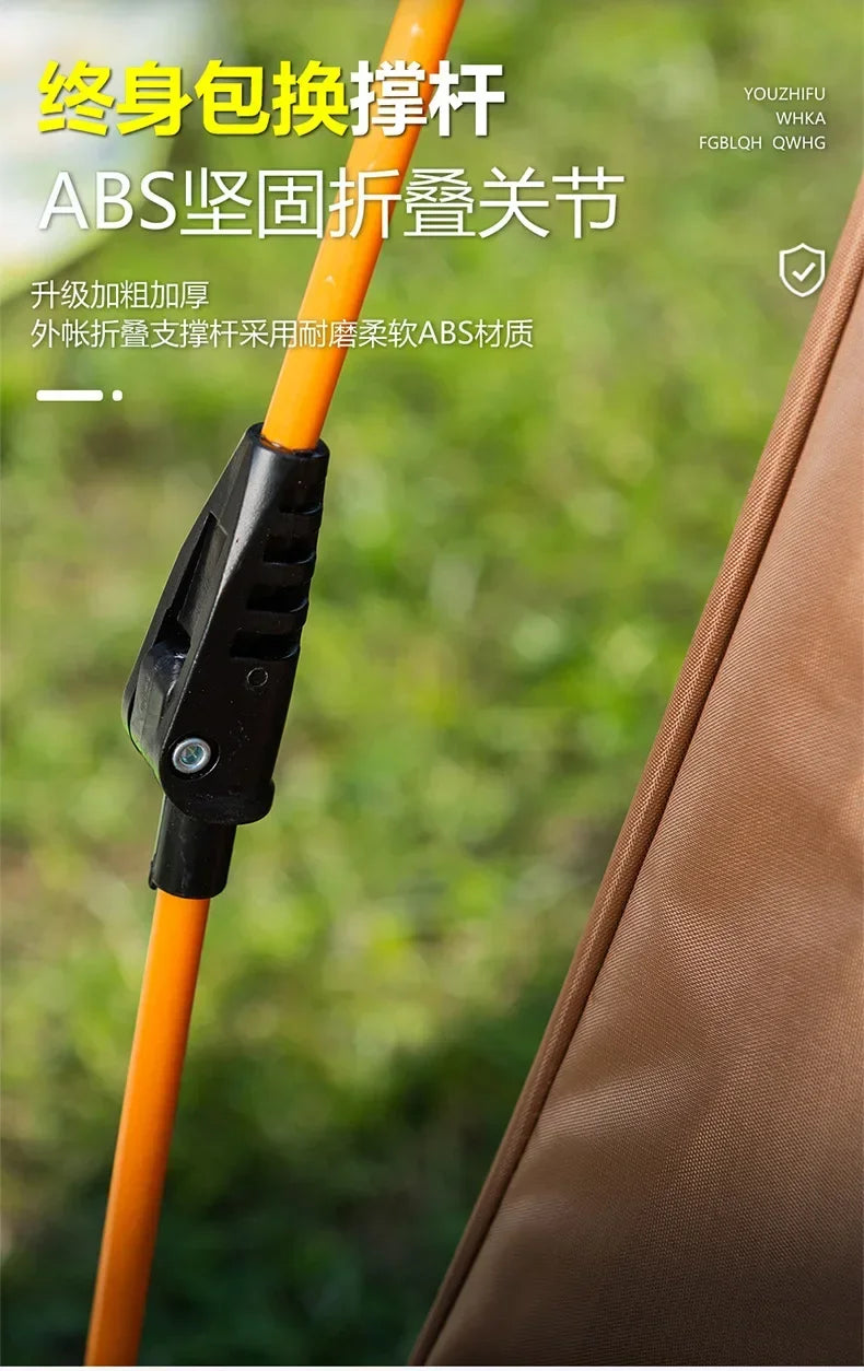 Fully Automatic Double Dec ker Hexagonal Tent for 3-4 People Camp ing Rain Proof Camping, Quick Opening Beach