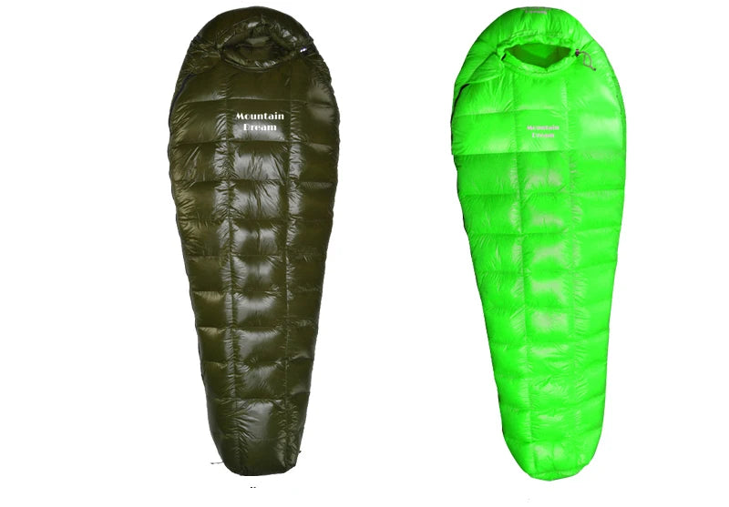 Mummy Checkered Sleeping Bag Very Warm White Goose Down Filling Suitable for Adults Winter Warm Camping Travel Hiking
