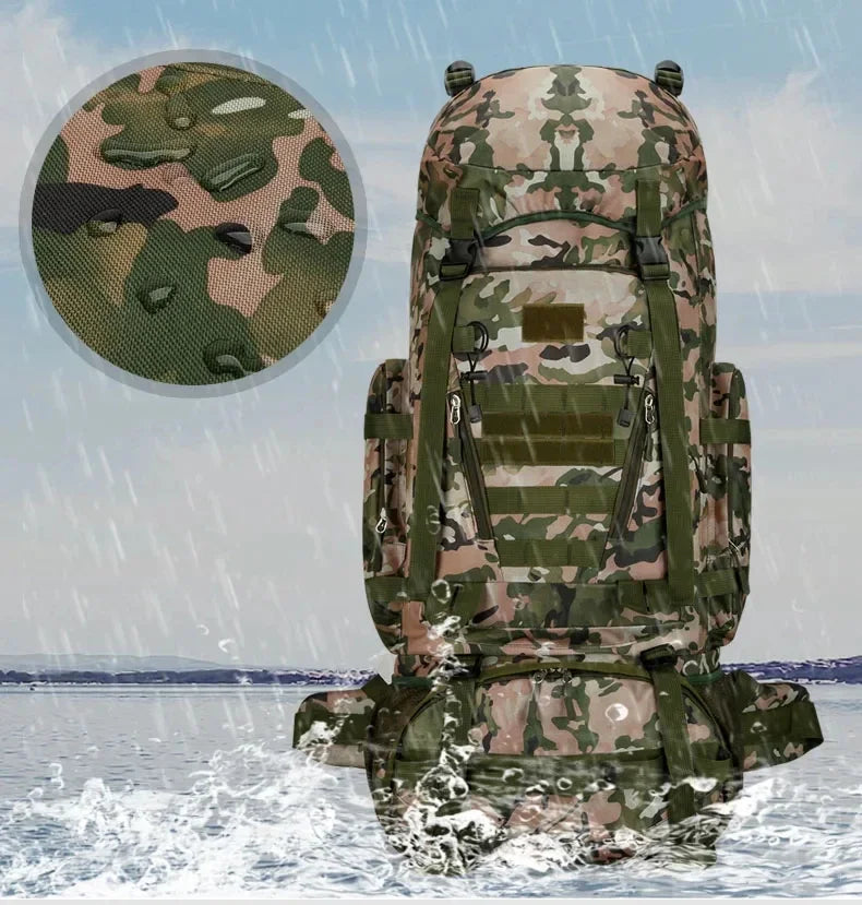 90L Travel Bag Camping Backpack Tactical Hiking Climbing Bags Mountaineering Large Sport Knapsack Outdoor Men Luggage Rucksack
