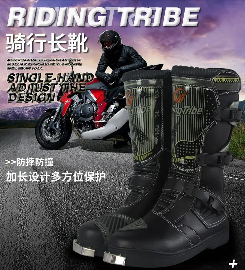 Motorcycle Riding Racing Boots Rain Professional Boot Men Women Crash Fall Protection Off-Road Motorbike Shoes Botas Motocross