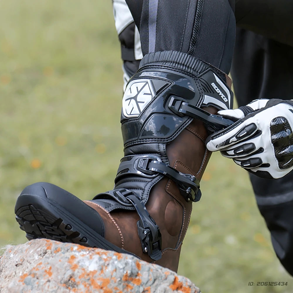 Motorcycle Boots Non-slip Windproof Waterproof Motocross Boots Professional Protective Racing Off-road Shoes All Seasons