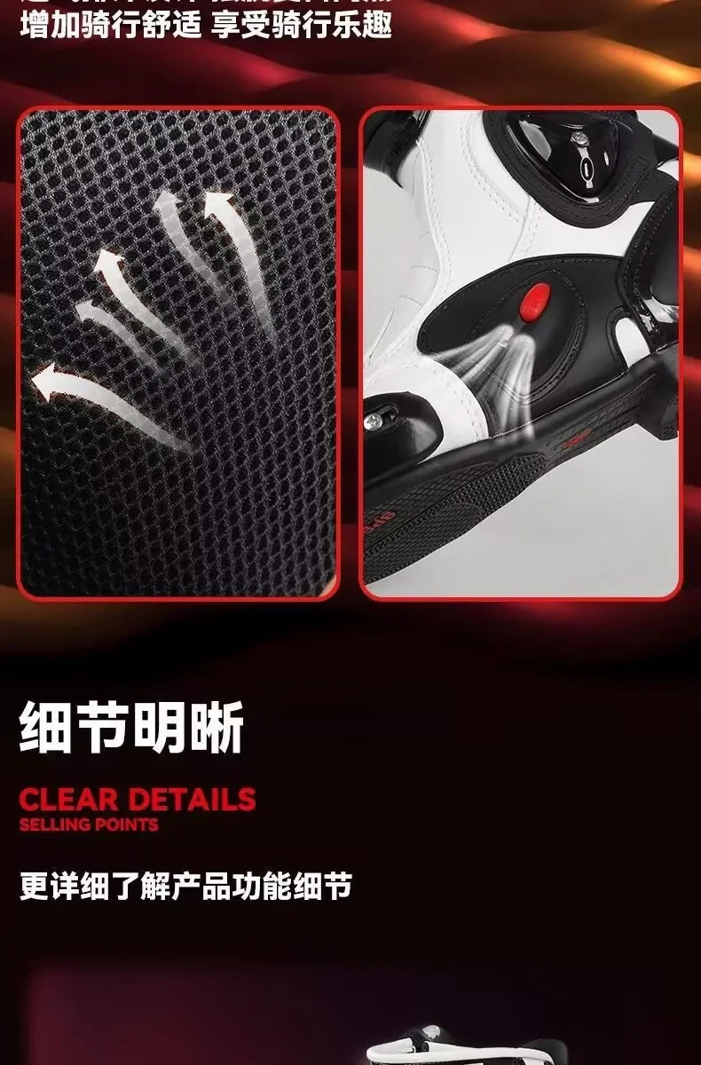 Riding Trider 100% NEW Motorcycle Boots Motocross Leather Long knee-high Shoes white black moto GP dirty bike SIZE 10-45 B1004