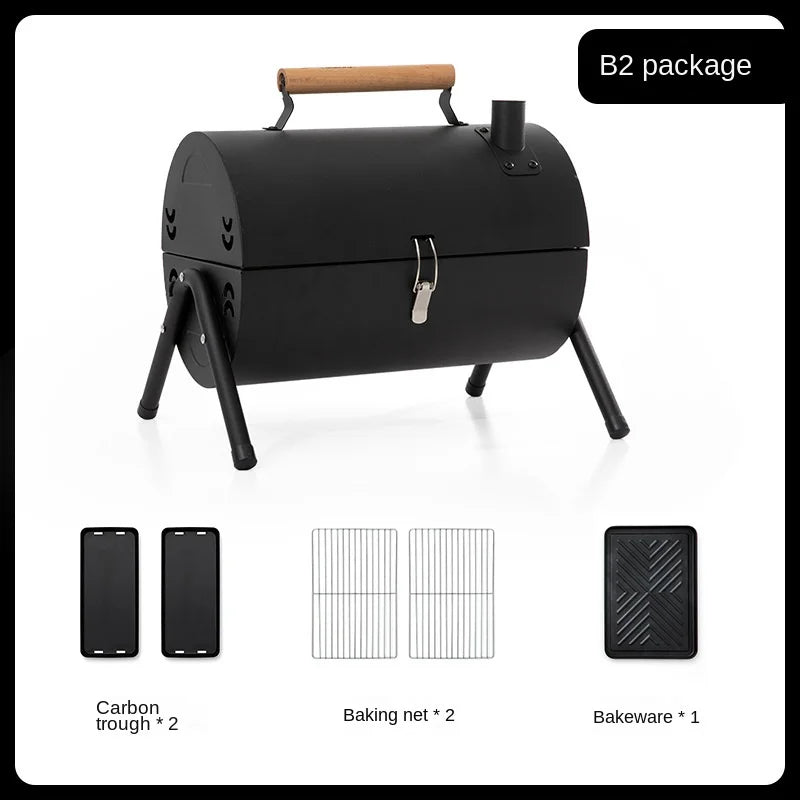 Barbecue Grill Outdoor Portable Picnic Camping Folding Smokeless Grill Household Portable Charcoal Heating Barbecue Grill 2025