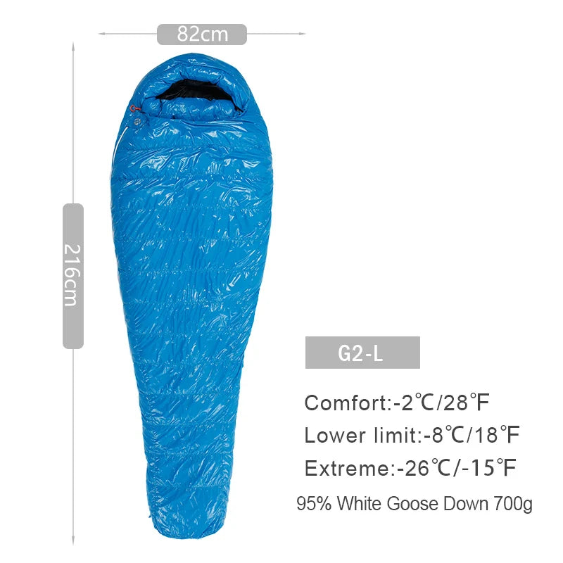 AEGISMAX G Series Adult Outdoor Camping Ultralight Mummy Stype Down Sleeping Bag 800FP Goose Down