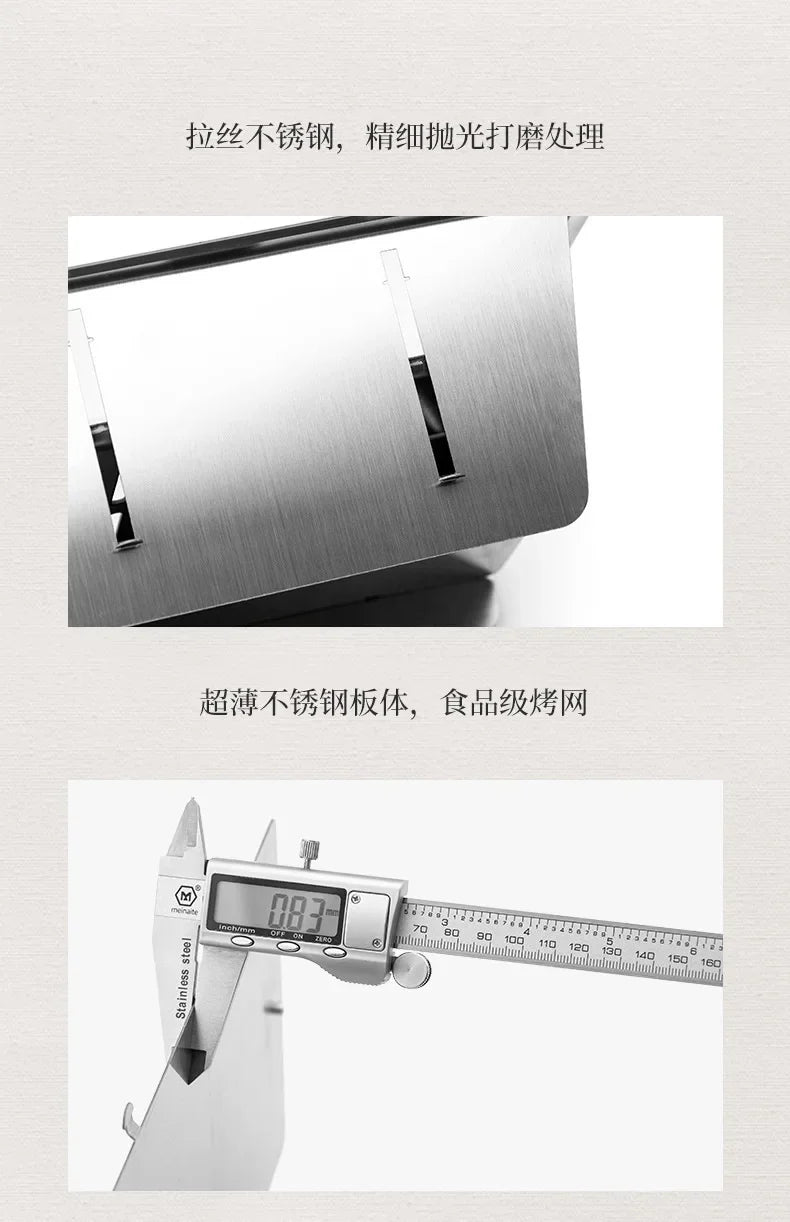 Naturehike-Stainless Steel Folding Barbecue Grill For Home And Outdoor Charcoal Kebabs Smokeless Portable Collapsible Barbecue,L