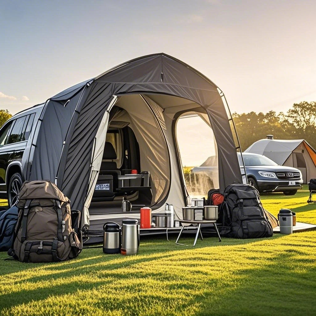 Easy Setup SUV Car Camping Tent - 4-Season Waterproof Tailgate Tent with Floor, 2-4 Person Large Space for Outdoor Adventures