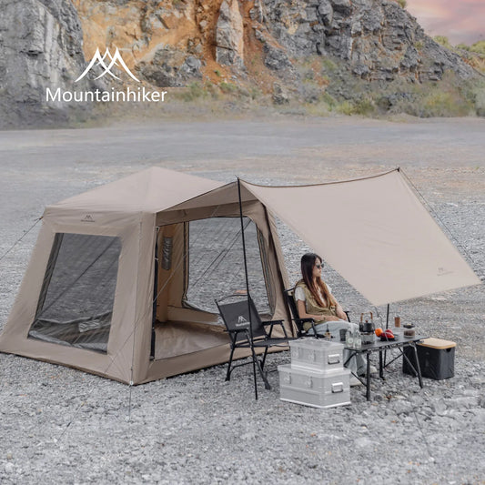 Outdoor Camping Inflatable Tent Mountainhiker Rainproof UV Protection Large Sunshade Canopy Silver-Coated Quick Inflatable Hut