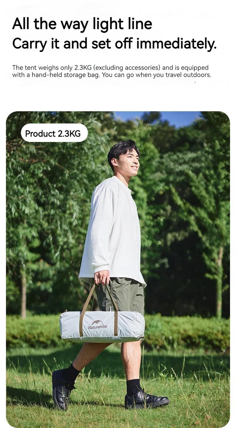 Naturehike Ultralight Backpacking Tent Dome Shelter Tent for 2-3 Person Camping Hiking Trekking Double Layer Lightweight 2.5kg