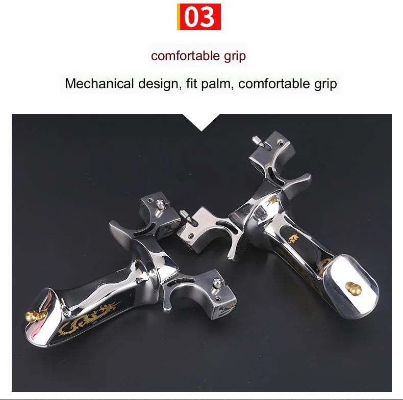 New High-Precision Slingshot 304 Stainless Steel Outdoor Powerful Shooting Slingshot Catapult Set