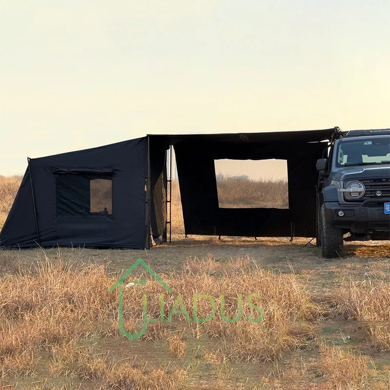 Car Side Tent Blackout With Mesh Windows Mounted Awning Waterproof Shelter UV Protection Camping Canopy Portable For Outdoor