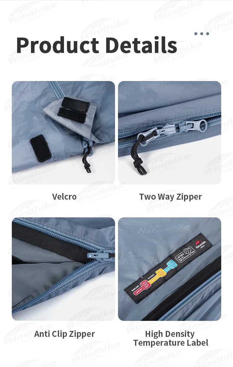 Naturehike LW180 Sleeping Bag Ultralight Summer Cotton Quilt Outdoor Camping Hiking for Single Splicing Envelope Sleeping Bag