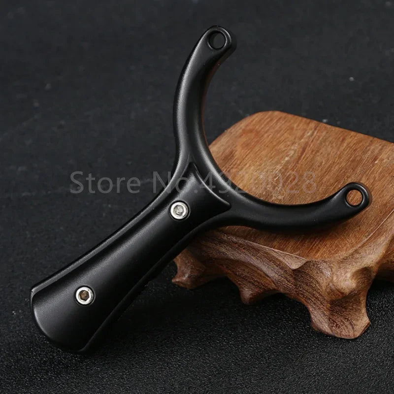 Aviation aluminum Slingshot Flat Rubber Strap Catapult Hunting Slingshot Outdoor Shooting Sports Fishing Accessories Tool