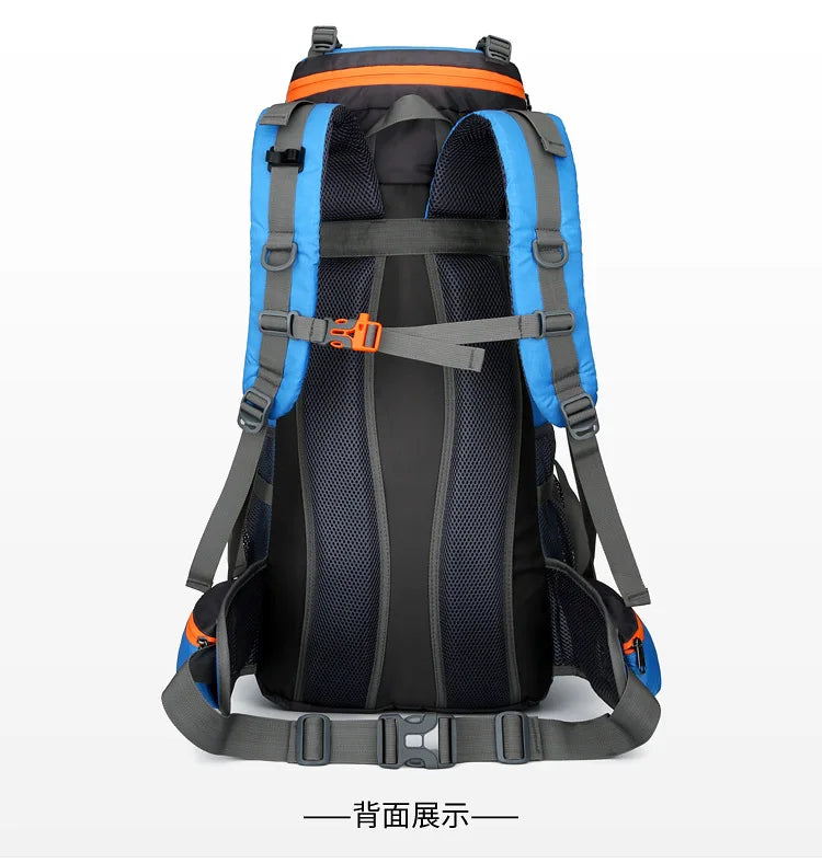 2025 cross-border outdoor hiking bag shoulder hiking sports bag waterproof bag backpack large capacity polyester backpack a001