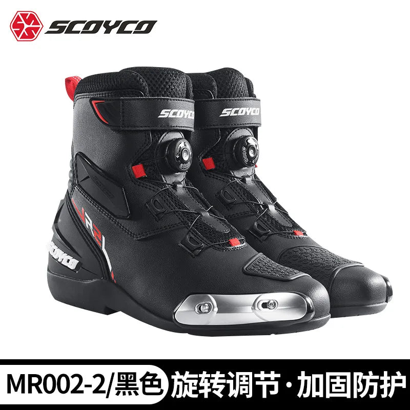 Scoyco R2 Motorcycle Riding Boots Locomotive Anti-drop Shoes Knight Competition Road Racing Shoes Men's Four-season New Products