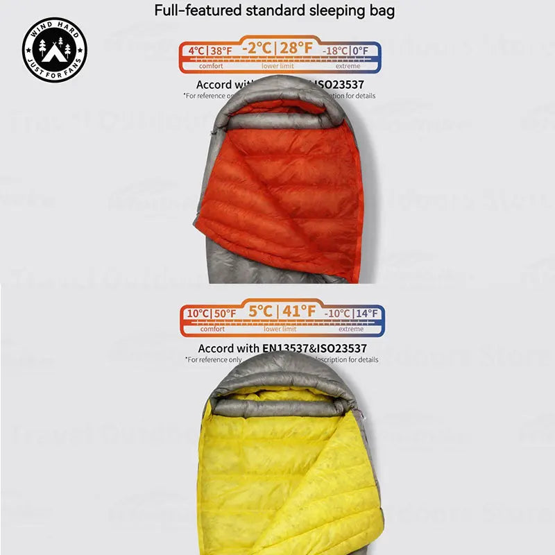 AEGISMAX Dusk Ultralight Down Sleeping Bag 4℃-2℃ 800FP Waterproof Outdoor Hiking iFlex 7D Nylon Mummy Down Tourist Sleeping Bag
