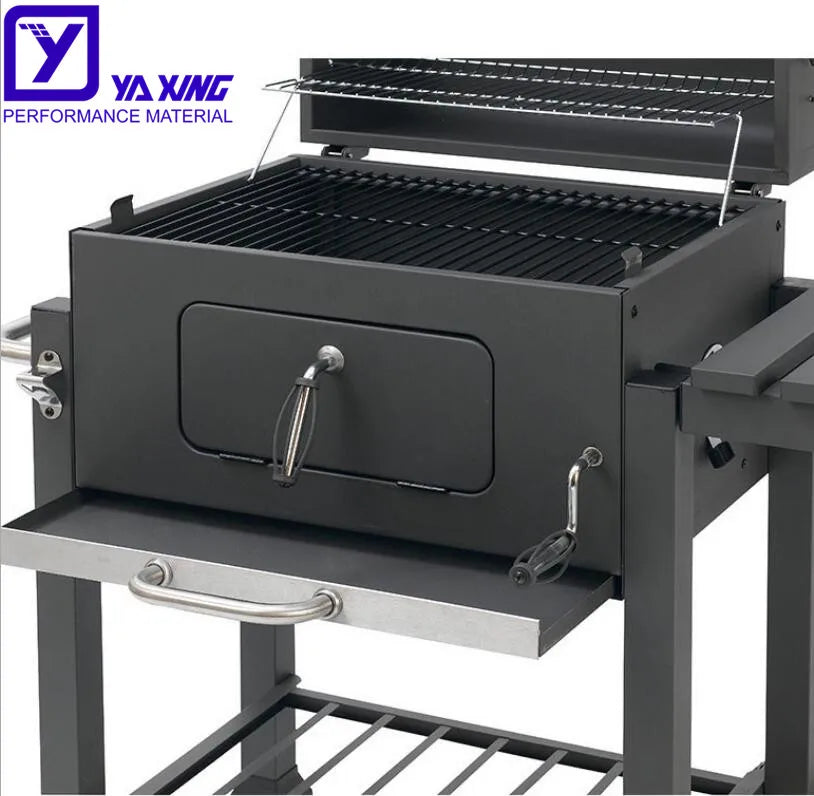 Bbq Table Grill Bbq Outdoor Kitchen Stainless Steel Industrial Grill Square Trolly Charcoal Grill