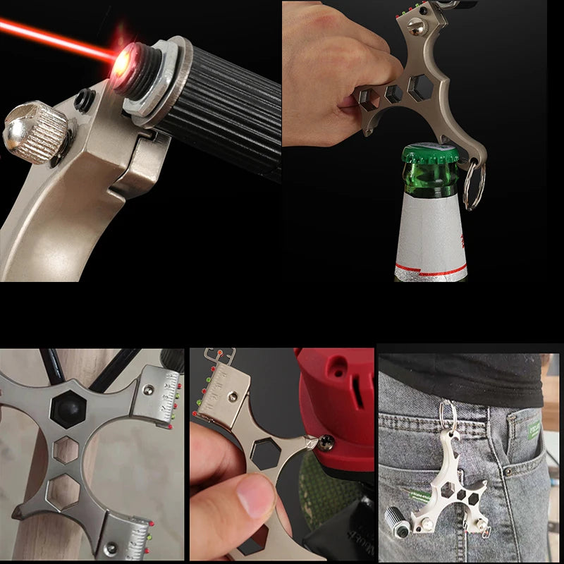 Alloy Slingsshot Multifunctional Slingshot High Precision Sling Catapult Slingsshot for Hunting Kit Adult Toys caza