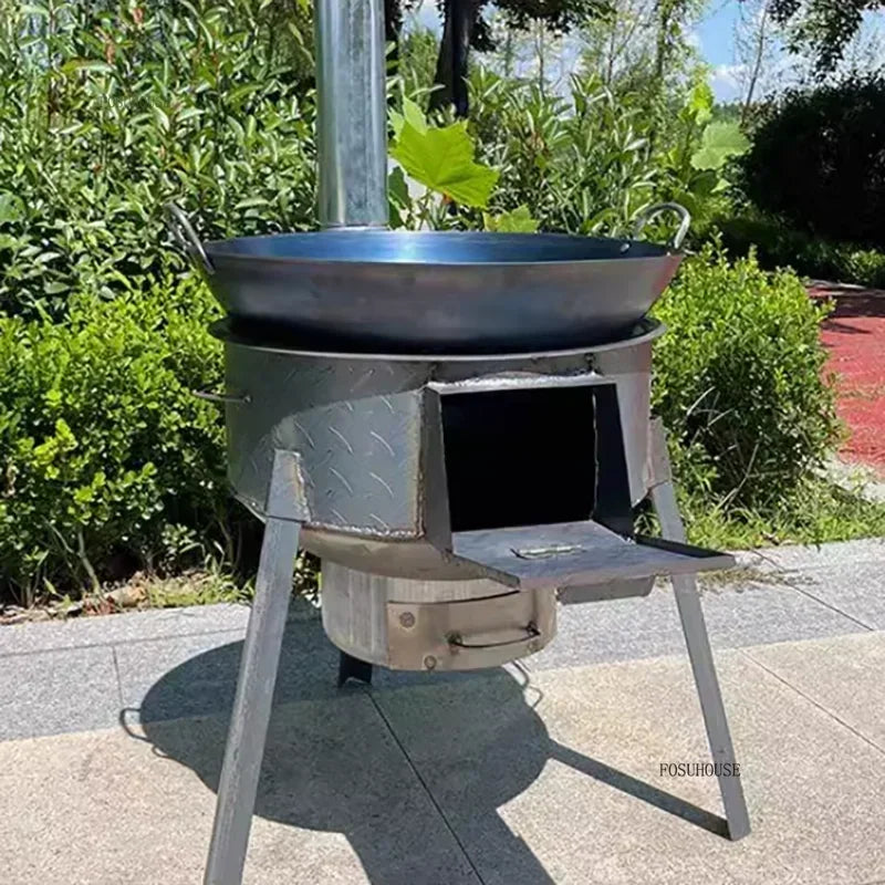 Chimeneas Camping Fire Pit Outdoor Grill Stand Camping Stove Heating Wood Fire Stove Household Rural Portable Brazier Stove