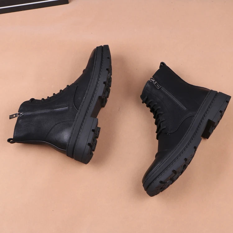 England style men fashion party banquet dress platform boots original leather shoes cowboy autumn winter boot motorcycle botas