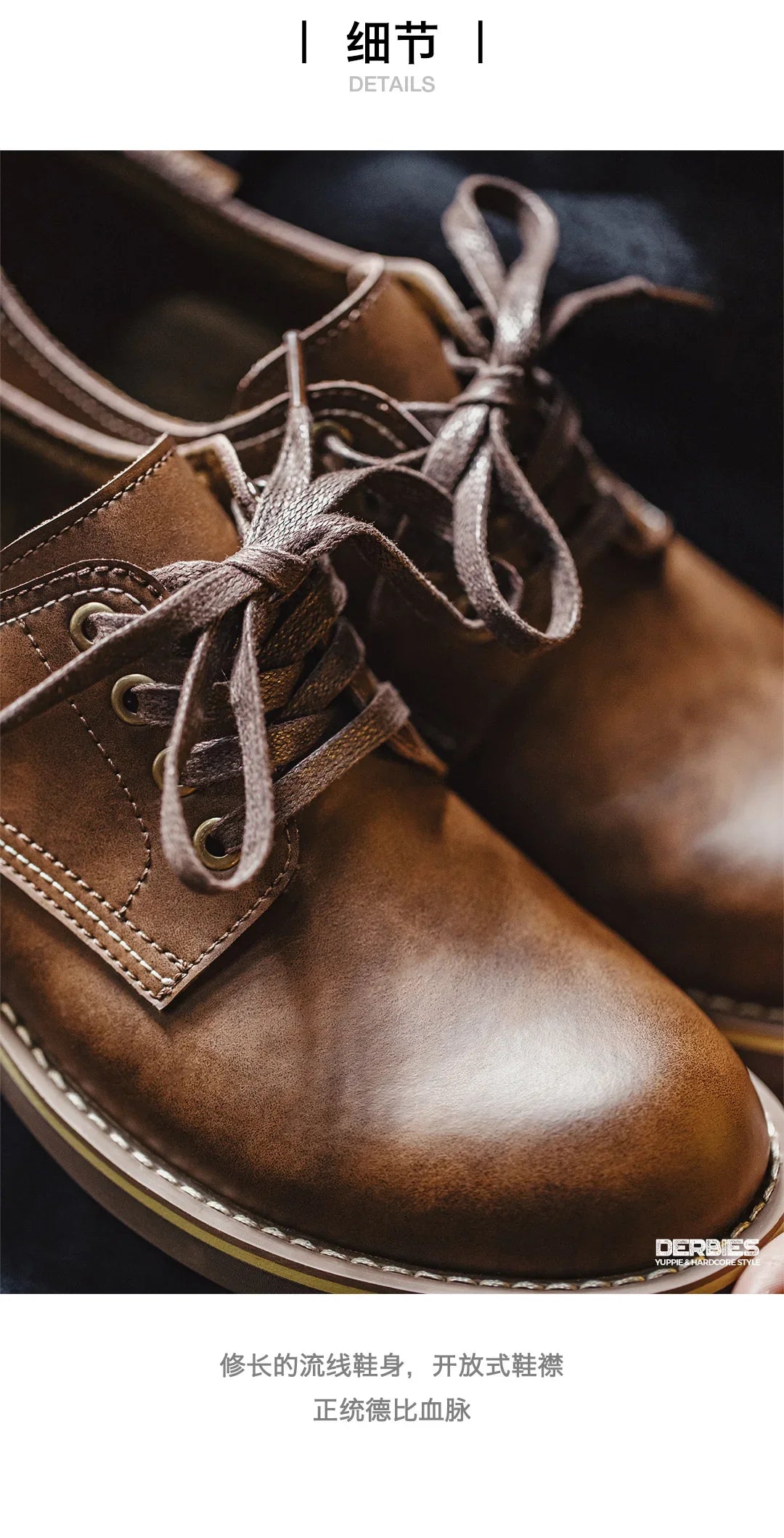 New Maden Men's Low-top Work Boots Round-toed Crazy Horse Leather Craft Shoes Casual Leather Shoes Vintage Streetwear Boots