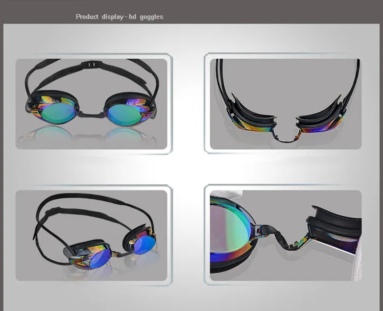 Adult Swimming Glasses Cool Comfortable Professional Competition Swim Goggles Colorful Electroplated Swimming Mirror