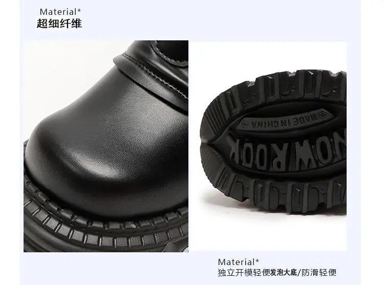 Women's 2025 New Niche Internet Celebrity Muffin Platform Locomotive Punk Goth Lace-up Medium Boots