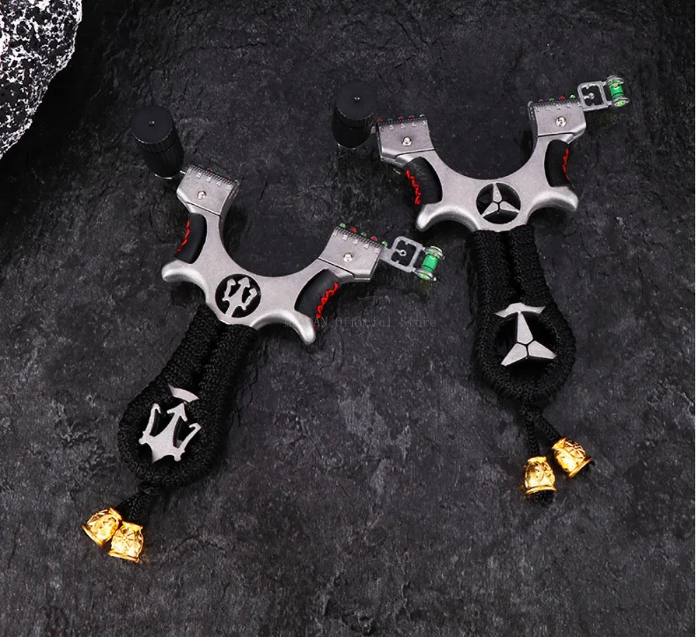 High precision Hunting Laser Alloy Slingshot with Rubber Band Outdoor Sports Hunting Shooting Catapult accessories