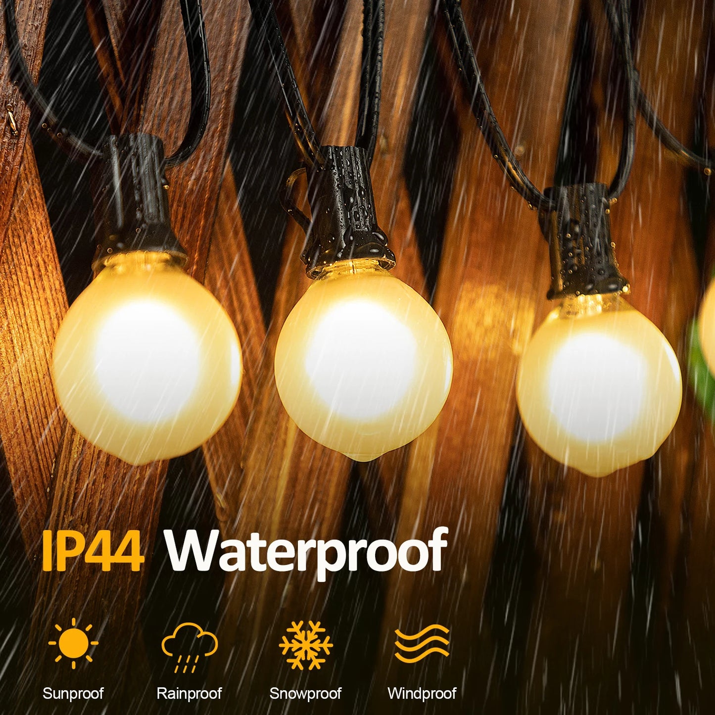 Waterproof G40 Led Lights Decoration EU 220V US 110V String Light Warm White Frosted White Wedding Party Garden Lights Outdoor