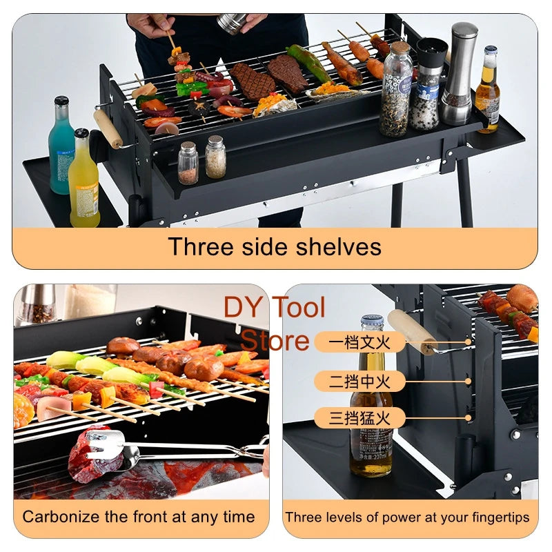 Outdoor Grill Courtyard Portable Household Charcoal Stainless Steel Barbecue Stove Camping Stove Barbecue Stove