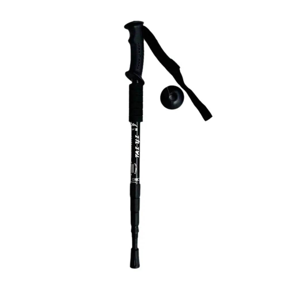 4 Section Trekking Poles Non-slip Wear-resistance Walking Stick Aluminium Alloy Ergonomic Handle Design Foldable Crutches Hiking