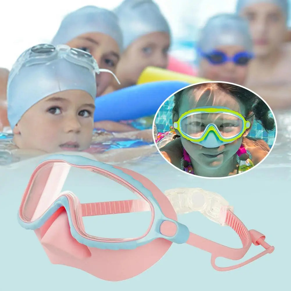 Goggles With Nose Cover Diving Glasses Anti-Fog No-Leak Clear Waterproof Snorkeling Goggles Gear For Children Kids Aged 4-16