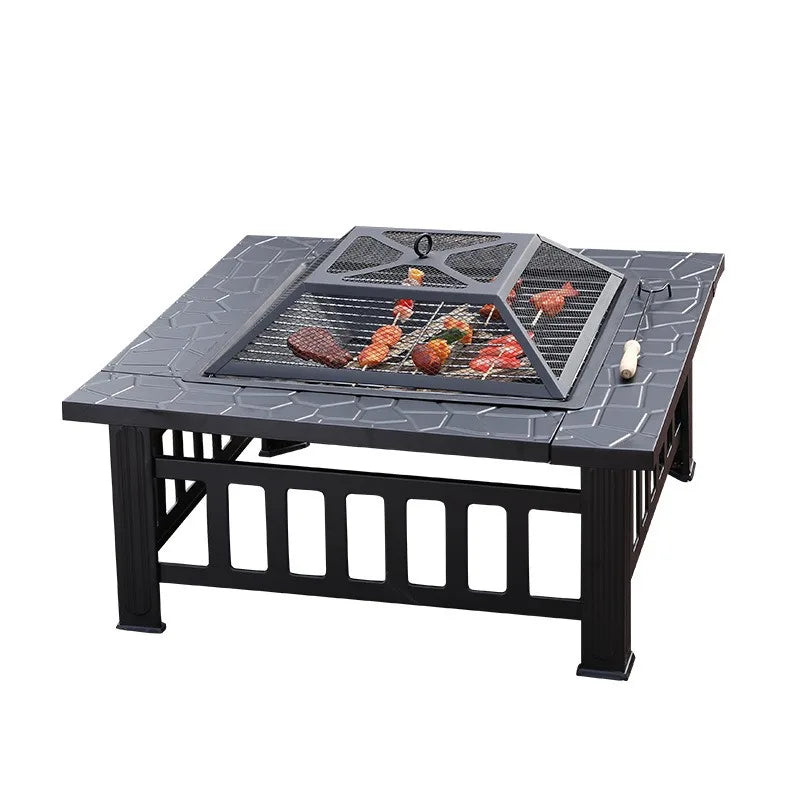 BBQ Grill Table Outdoor Garden Furniture Charcoal Heating Grill Patio Furniture Brazier