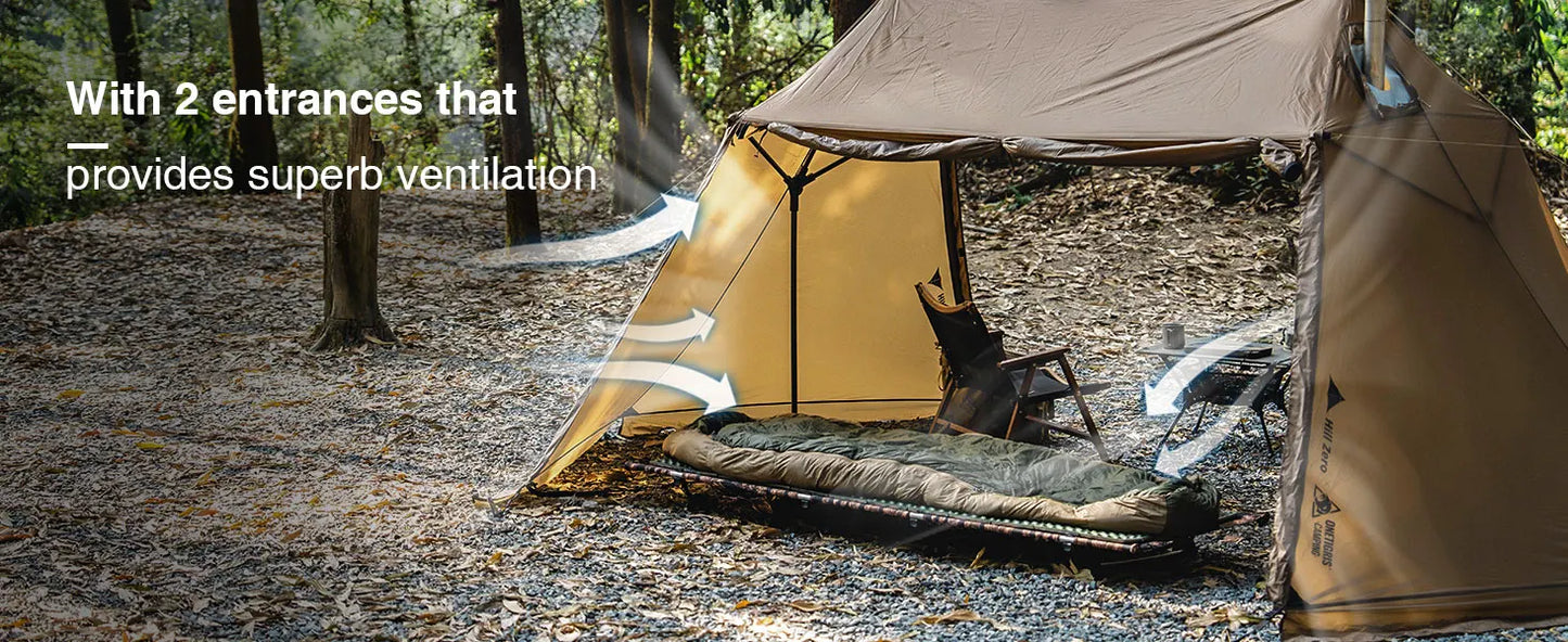 OneTigris Scarecrow Hot Tent Lightweight 2 Persons Shelter Tents with Stove Jack for Bushcrafters Survivalists Camping Hiking