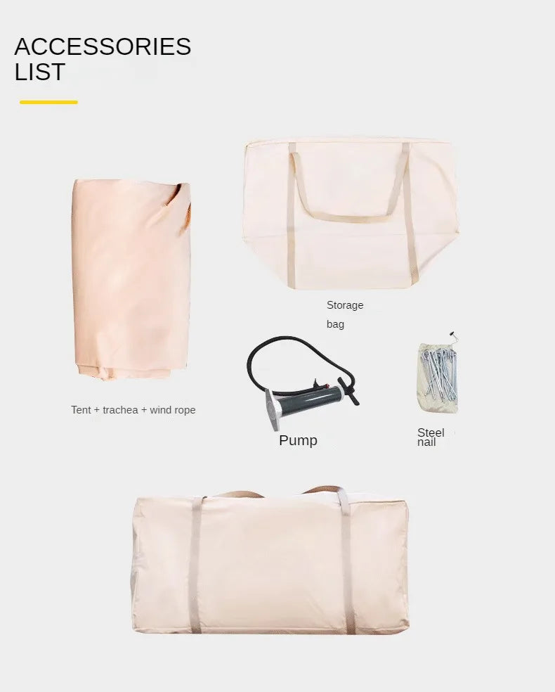 Inflatable Camping Tent for Family, PVC Skylight Air Tube, Camp Base Tents, 12 Square Meters, Large Space, 5-8 Person