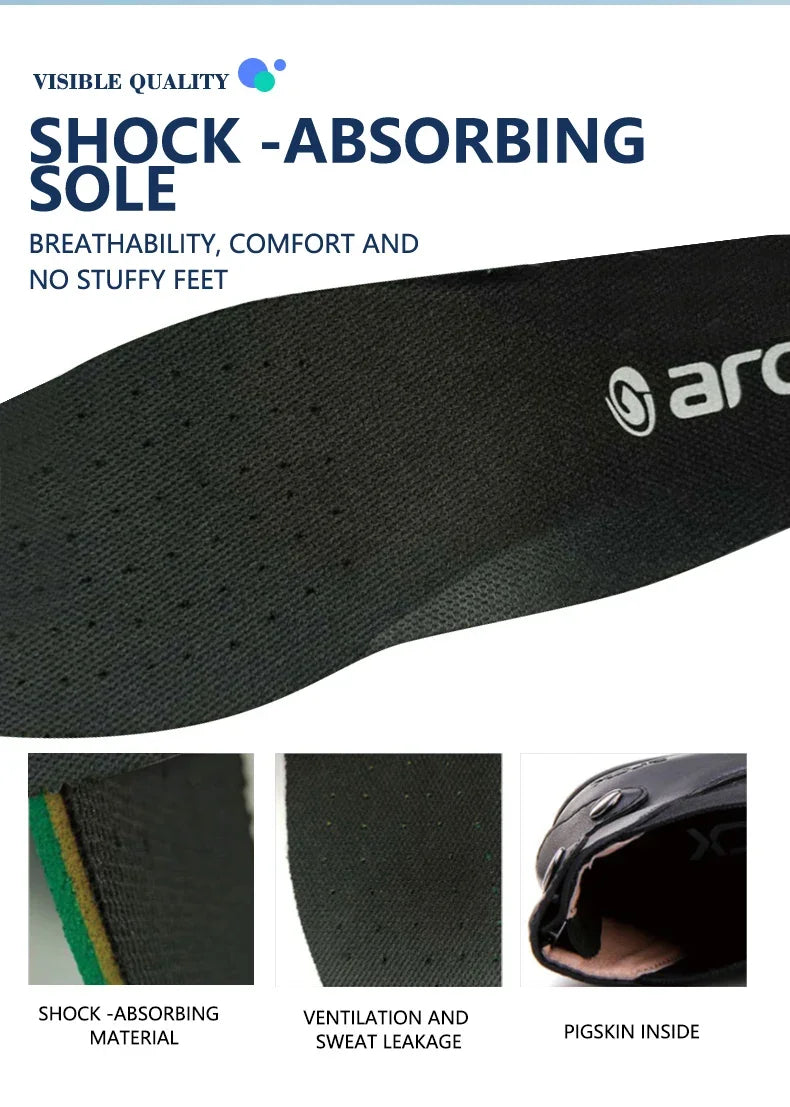 ARCX Black Motorcycle Protective Boots Men's Shoes Summer Breathable Knob Adjustment Design Anti-fall Durable Riding Equipment