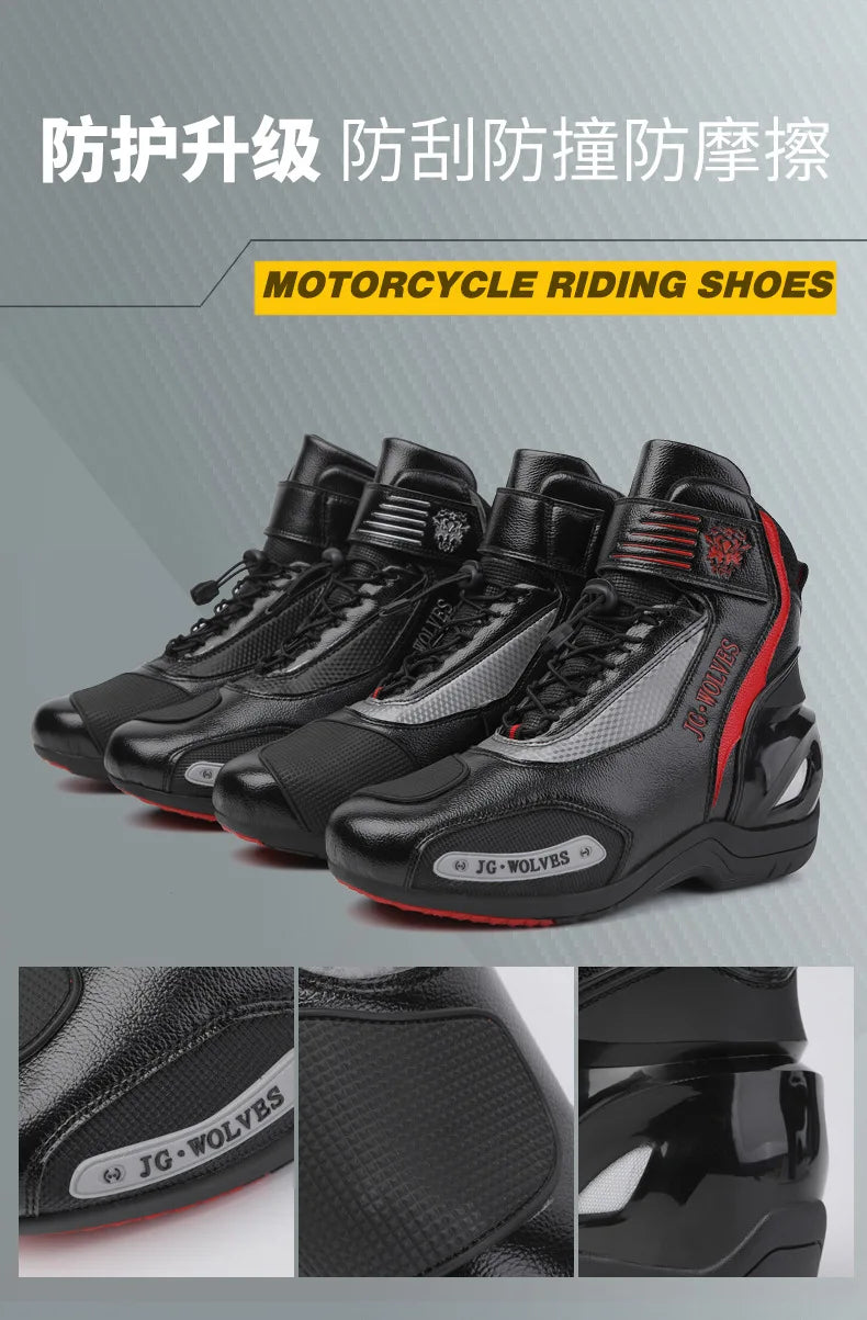 Motorcycle Shoes Men Off-road Adventure Motocross Low Boots  Retro Black Riding Shoes Rubber Sole Waterproof Motorcyclist Shoes