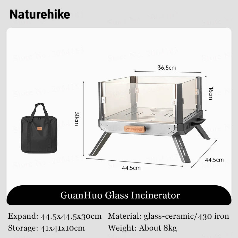 Naturehike Portable Camping Tent Stove glass-ceramic Outdoor Fire Wood Heaters Quick Assemble Backpacking Hiking Burned Stove