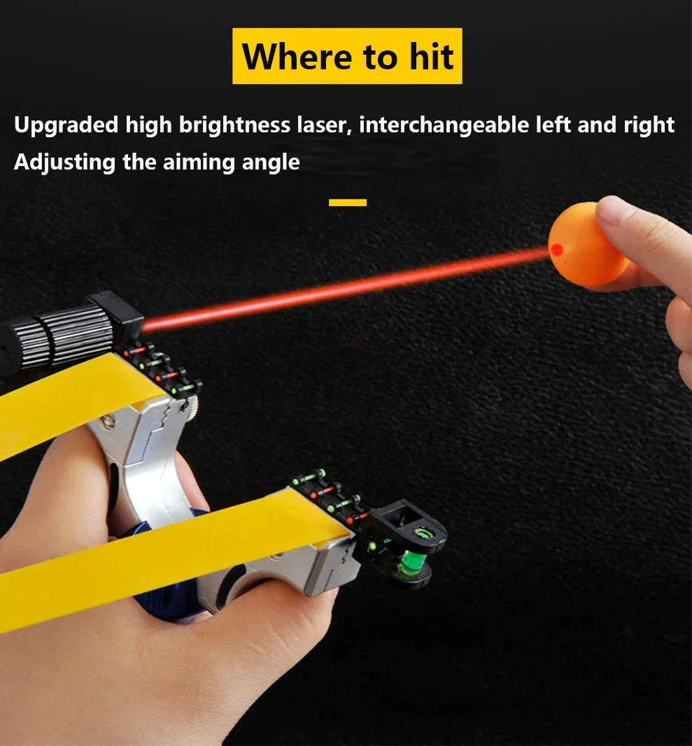 Slingshot High Precision Laser Shooting Hunting Sight and Laser Sight slingsshot Speciality Catapult for Outdoor Flat Leather