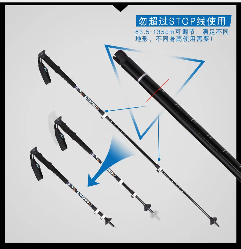 2Pcs/Pair Pioneer Trekk Poles Nordic Walking stick Telescopic Alpenstock Aluminum Alloy Shooting Walking Stick Crutch Senderismo