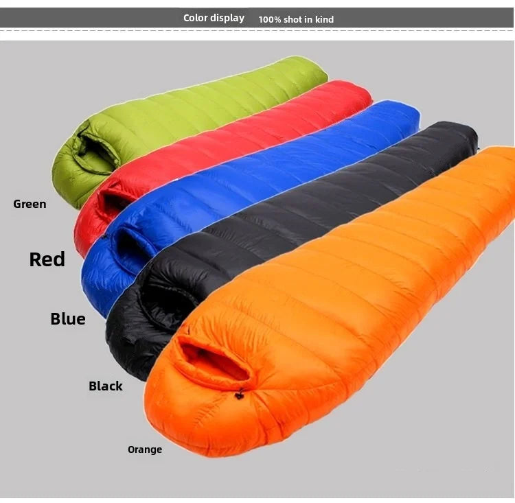 customer special shot, outdoor adult light mummy down sleeping bag, cold-proof duck down sleeping bag, manufacturer wholesale