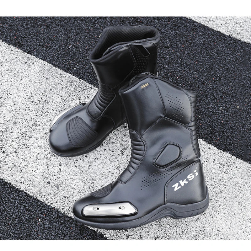 Motorcycle Shoes Full Leather Motocross Boots with Shifter Guard Cafe Boots Enduro Boots for Touring&hiking Moto Protection Gear