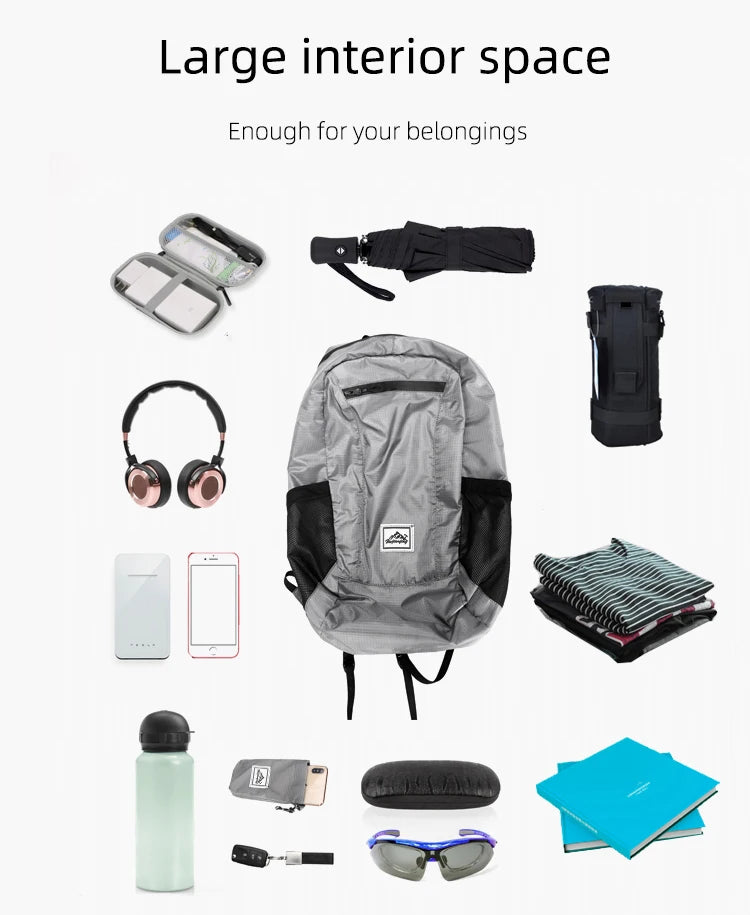 18L Portable Foldable Backpack Folding Mountaineering Bag Ultralight Outdoor Climbing Cycling Travel Knapsack Hiking Daypack